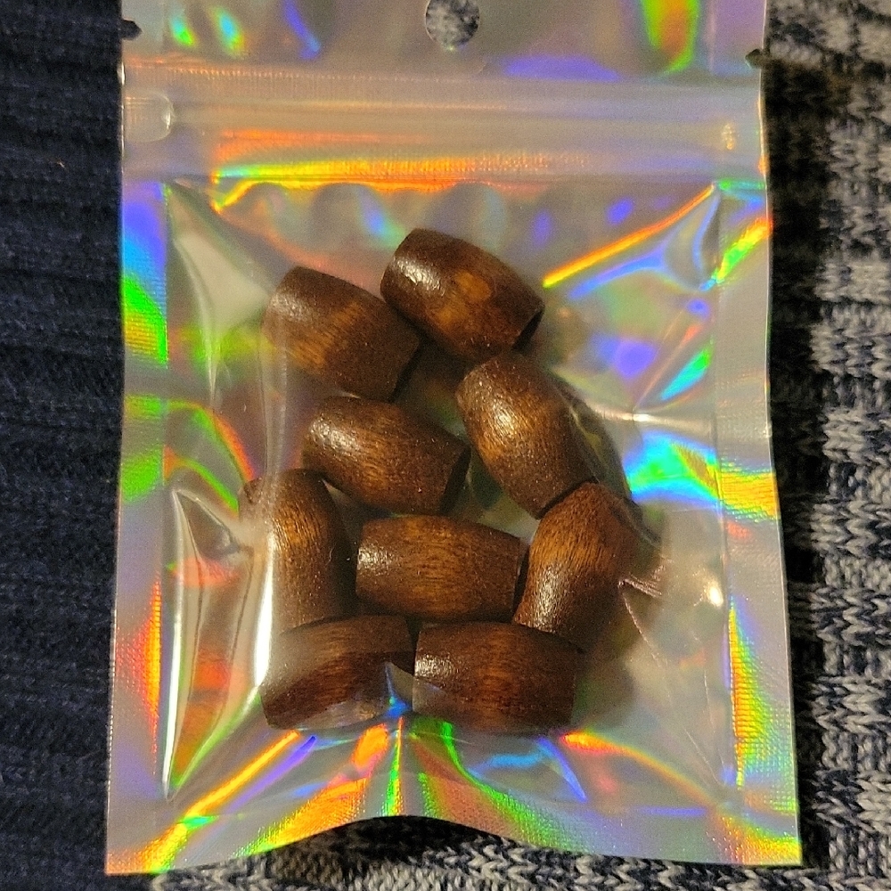 Rich Dark Brown Glossy Wooden Barrel Shaped Beads